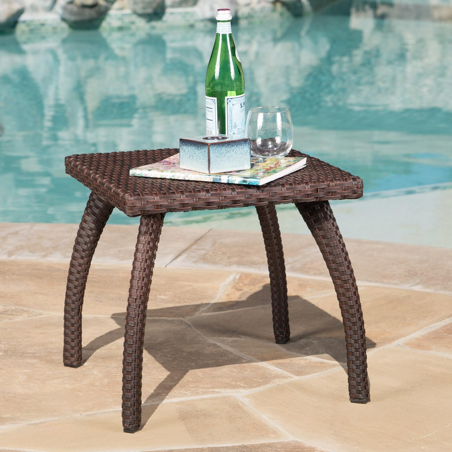 Christopher Knight Home Honolulu PE Accent Table, Brown