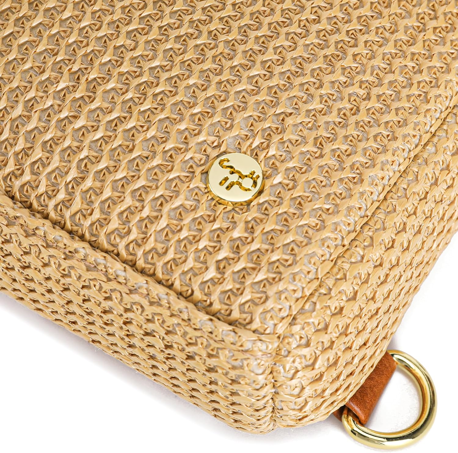 Faux Straw Crossbody Bags for Women Raffia Beach Bag Travel Sling Purse Summer Vacation Purses