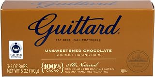 Guittard Chocolate Gourmet Baking Bars, Unsweetened Chocolate, 6 Ounce (Pack of 12)