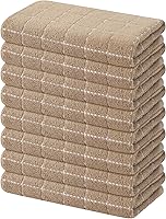 Vista 14 de Mordimy - Paños de cocina de 100% algodón de rizo, paños de cocina suaves y absorbentes a cuadros, trapos para lavar platos de secado rápido, Negro