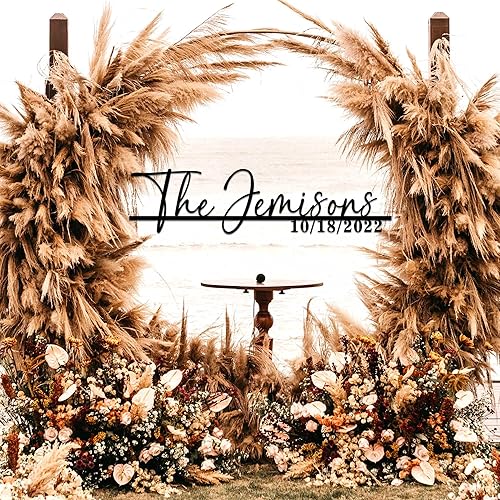 Miniatura 9 de Letrero personalizado con nombre de la familia, letreros de apellido de metal personalizados para el hogar, regalos de boda para pareja, decoración