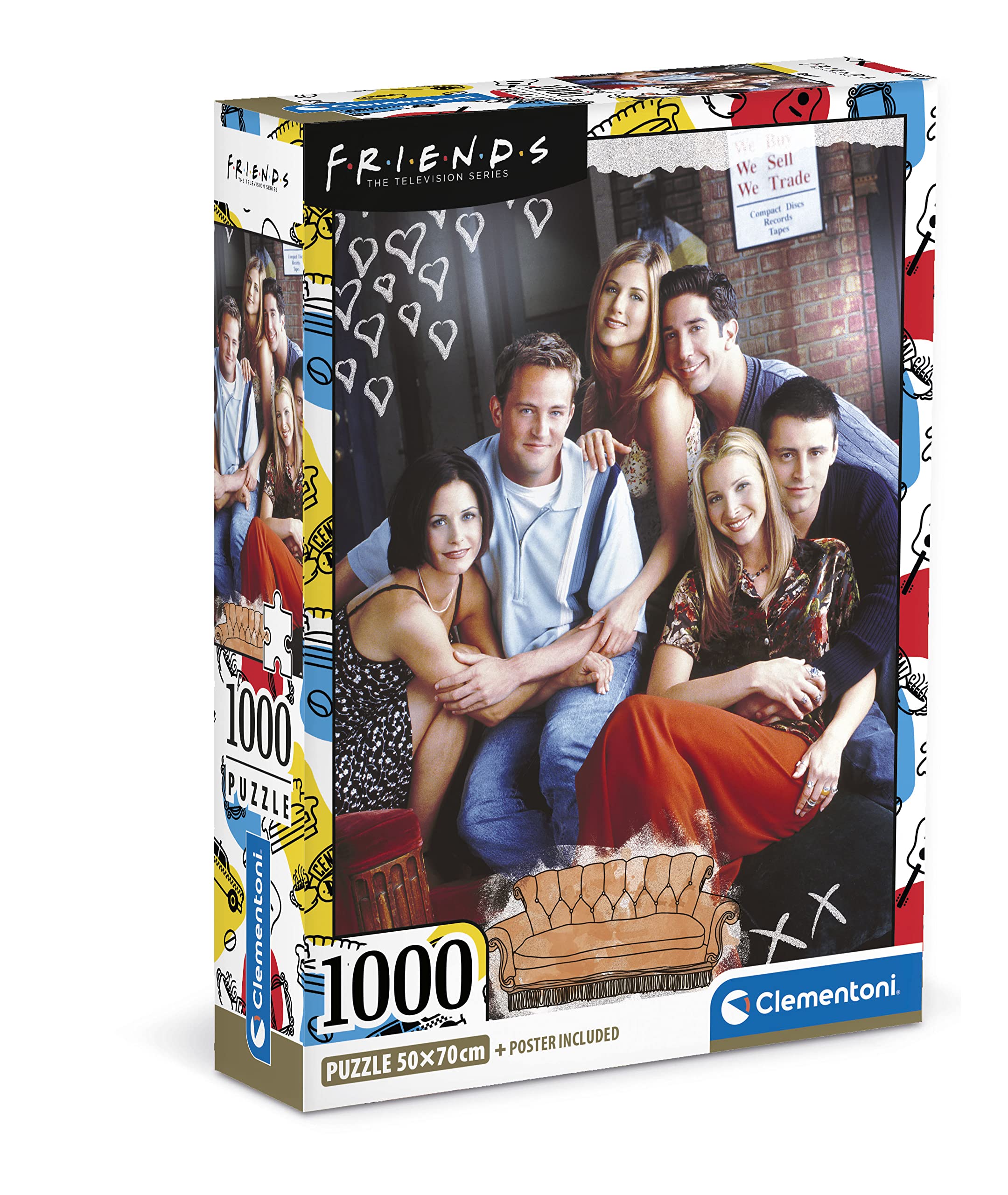 Clementoni - Friends Puzzle-Friends-1000 Adult Pieces, Famous Movie Puzzles, Made in Italy, Multicolor, 39711