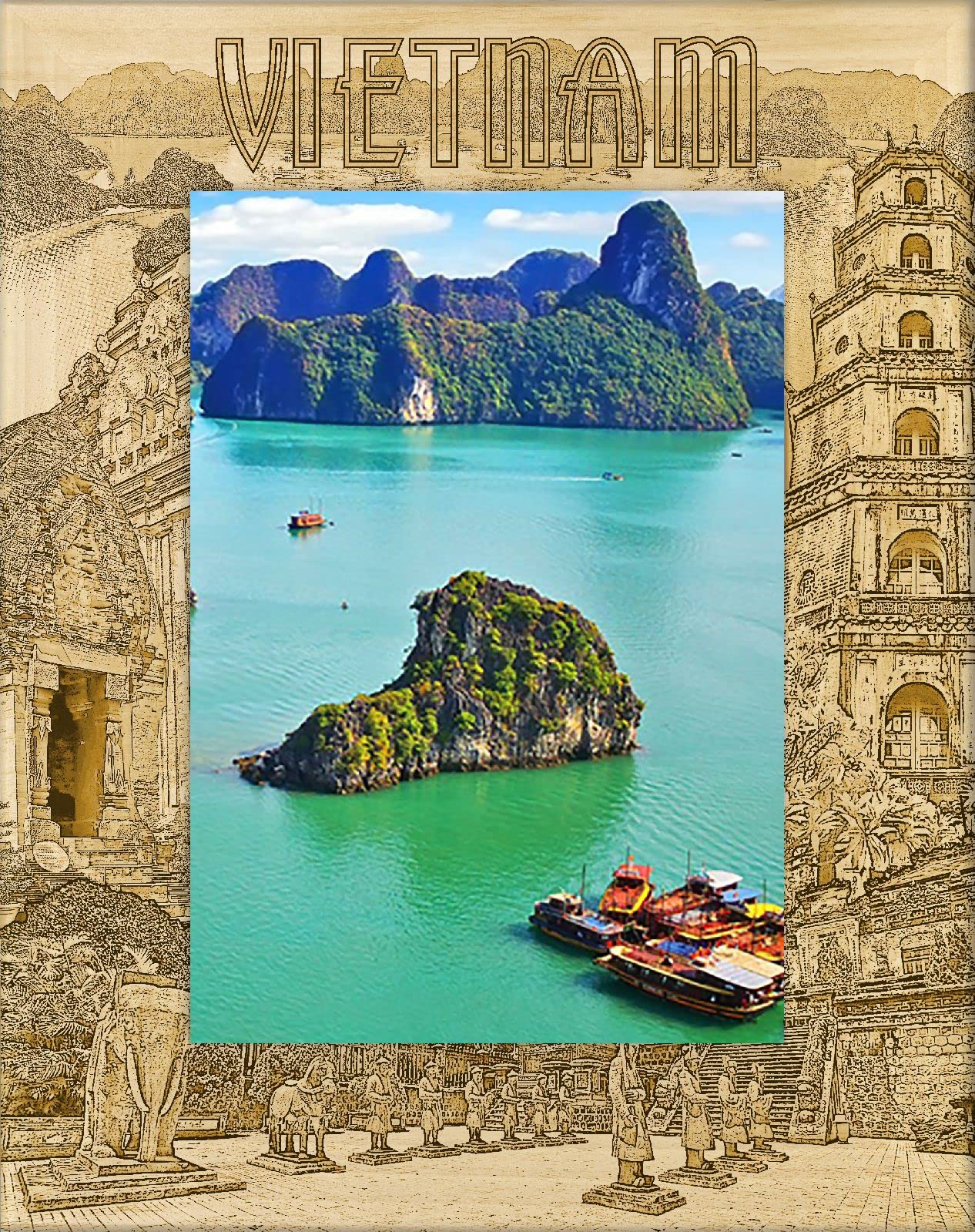 Amazon.com - Saddle Mountain Souvenir Vietnam Laser Engraved Wood