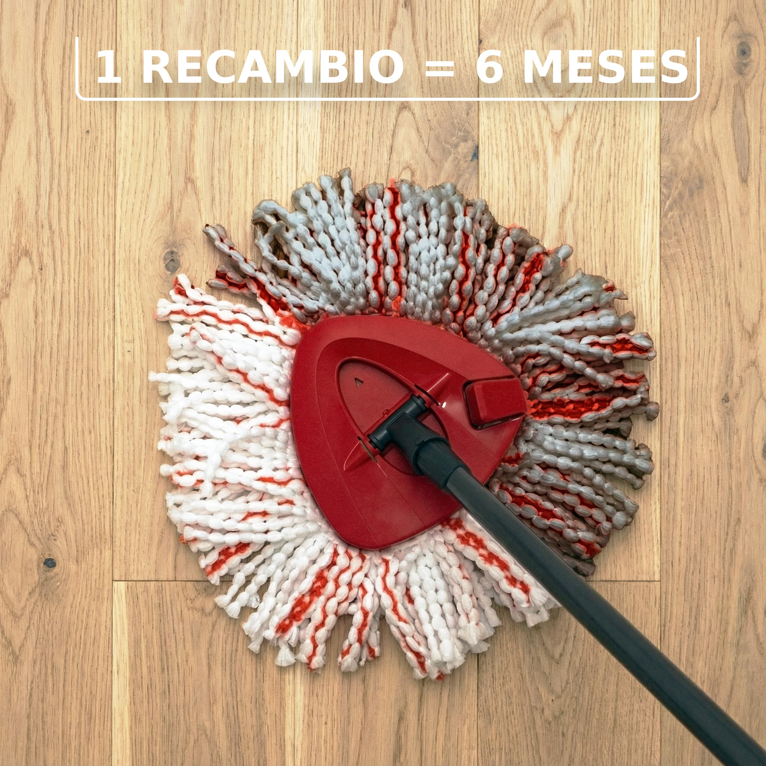 Recambio Original Vileda Turbo Deep Clean, 1ud, Compatible con Todos Sistemas de Fregona Giratoria Vileda Turbo, hasta 40 % más Rendimiento de Limpieza, para Todas Superficies de Suelos Duro