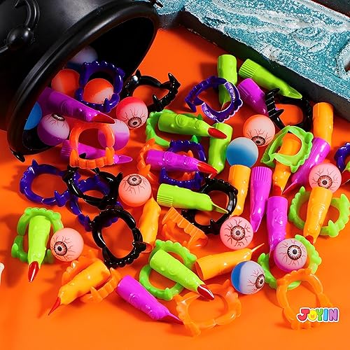 Miniatura 6 de JOYIN Juego de 72 piezas de regalos de fiesta de Halloween, globos oculares aterradores, dedos de bruja y dientes de vampiro para niños, truco o