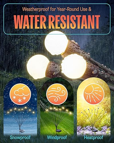 Miniatura 7 de TRUSTILUX Firefly - Paquete de 2 luces solares para exteriores, sistema único AnyAngle para personalizar 16 luces solares de jardín, luces de