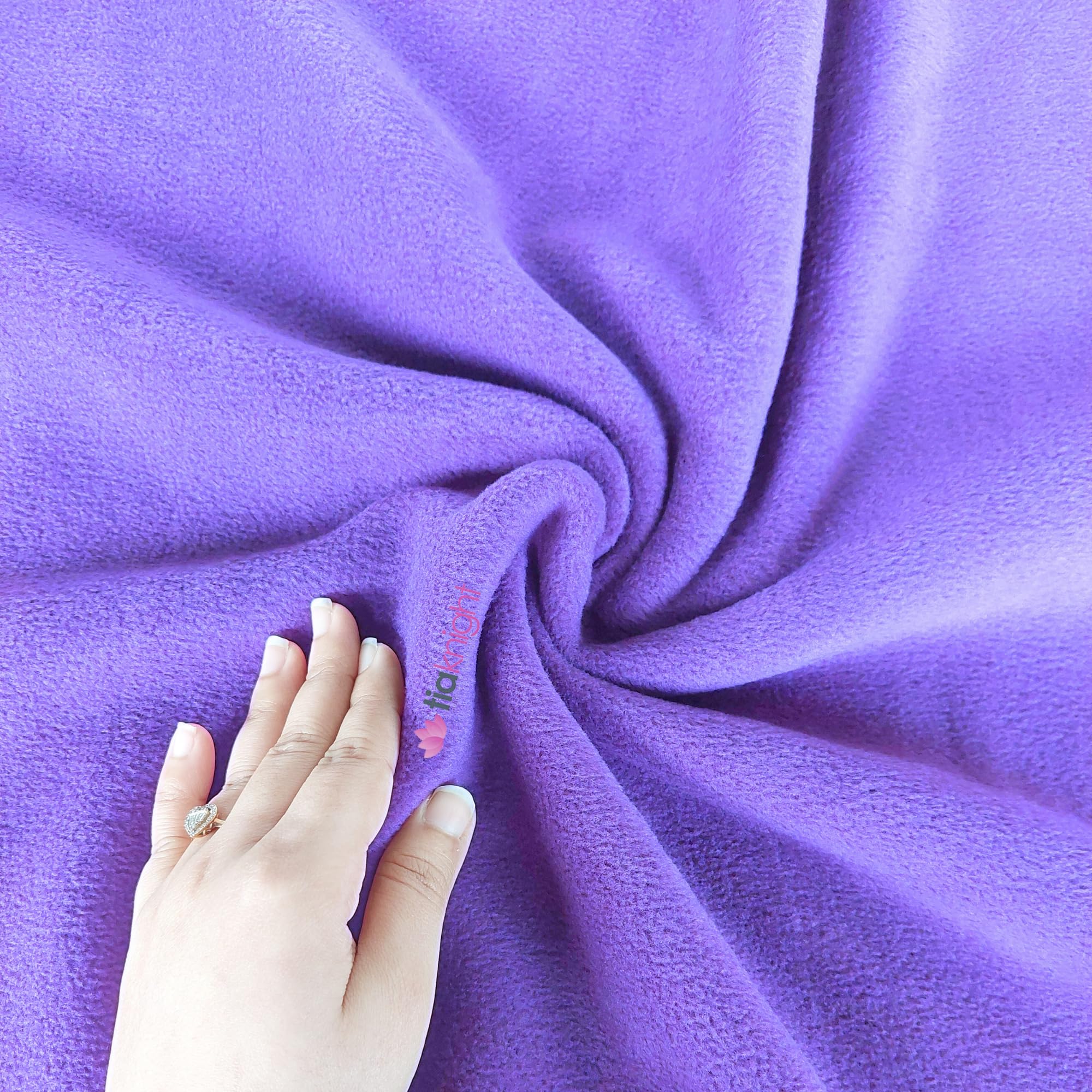 Tia Knight Inspired Fabrics Lavender Anti-Pill Polar Fleece Fabric | Soft, Thick & Cuddly Washable Material | 150 Cm Wide | Sold By The Metre | 50+ Colours (By Tia Knight) (, Metre)