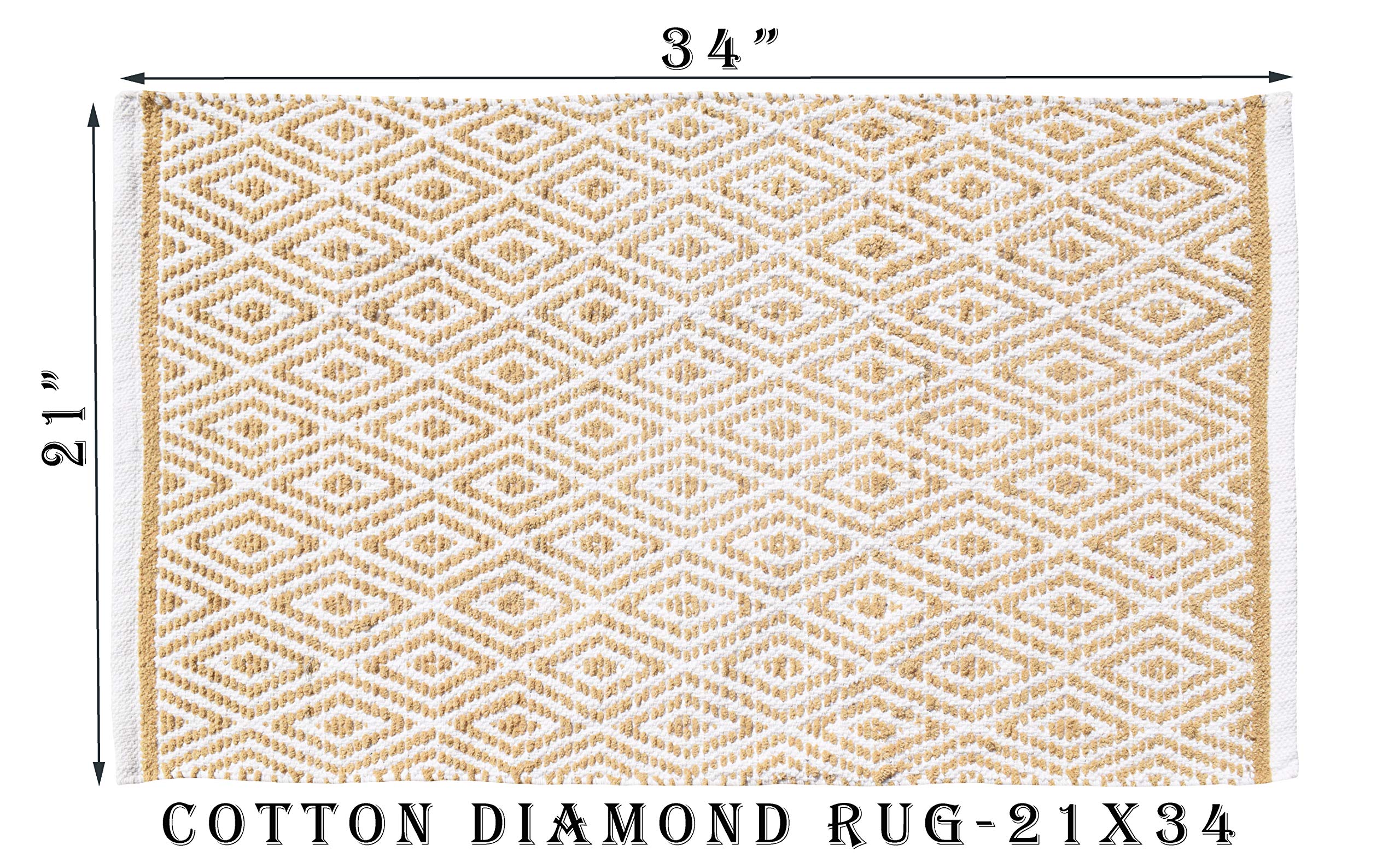 Ramanta Home Tapis réversible tissé à la main en coton 53,3 x 86,4 cm, lin