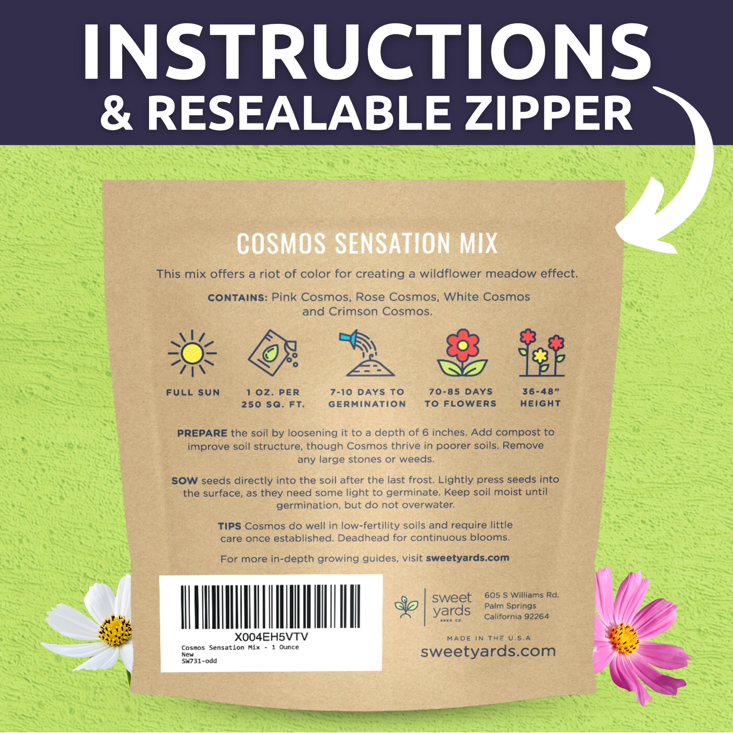 Amazon.com: Cosmos Sensation Mix - Large 1 Ounce Packet - 4,000