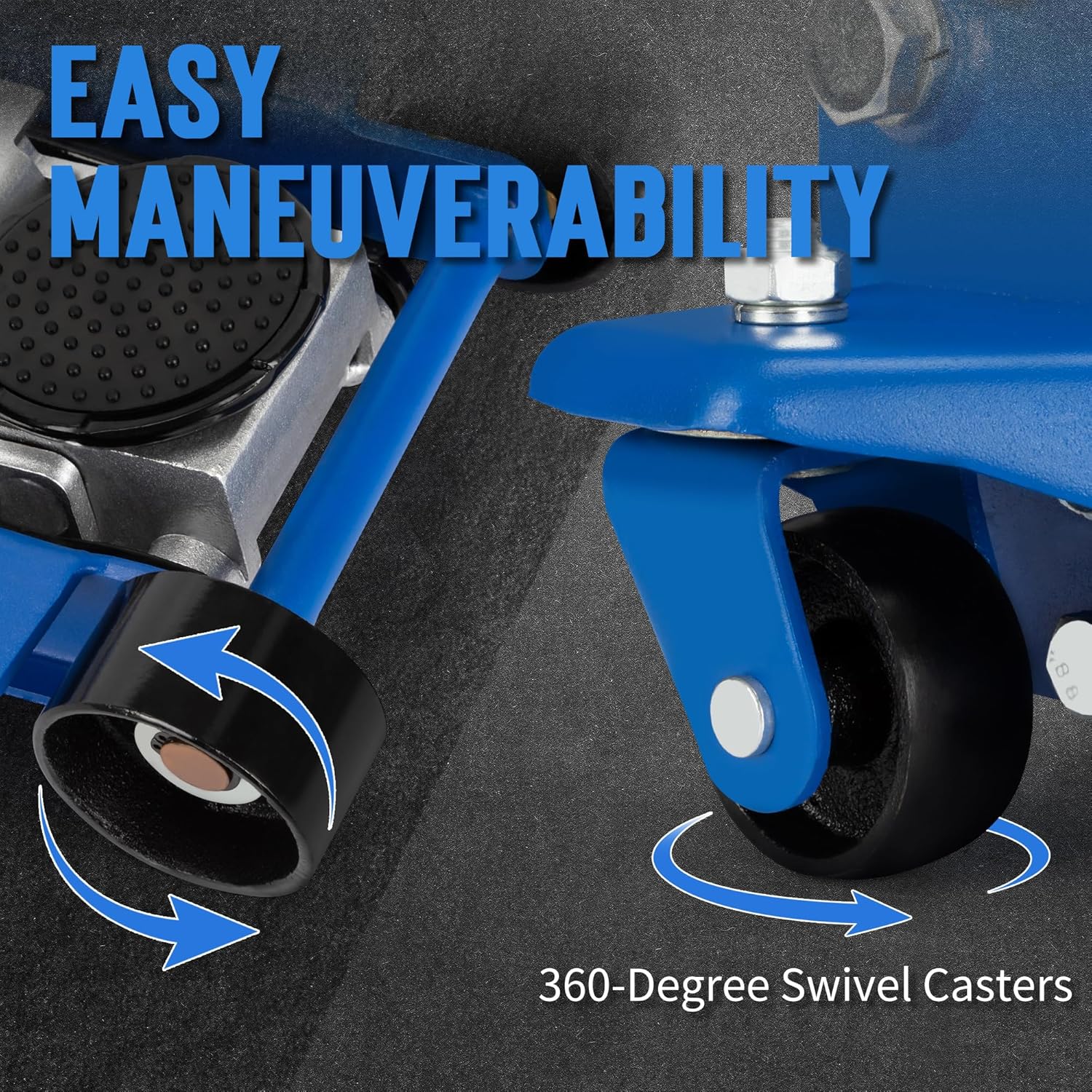 A A IN Hydraulic Low Profile Service/Floor Jack with Dual Piston Quick Lift Pump, 4 Ton (8,000 lb) Capacity, Blue