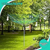 Vista 7 de Mifoci Juego de 2 tendederos de 4 brazos para exteriores, plegable, giratorio, tendedero, tendedero, tendedero, ajustable, paraguas plegable