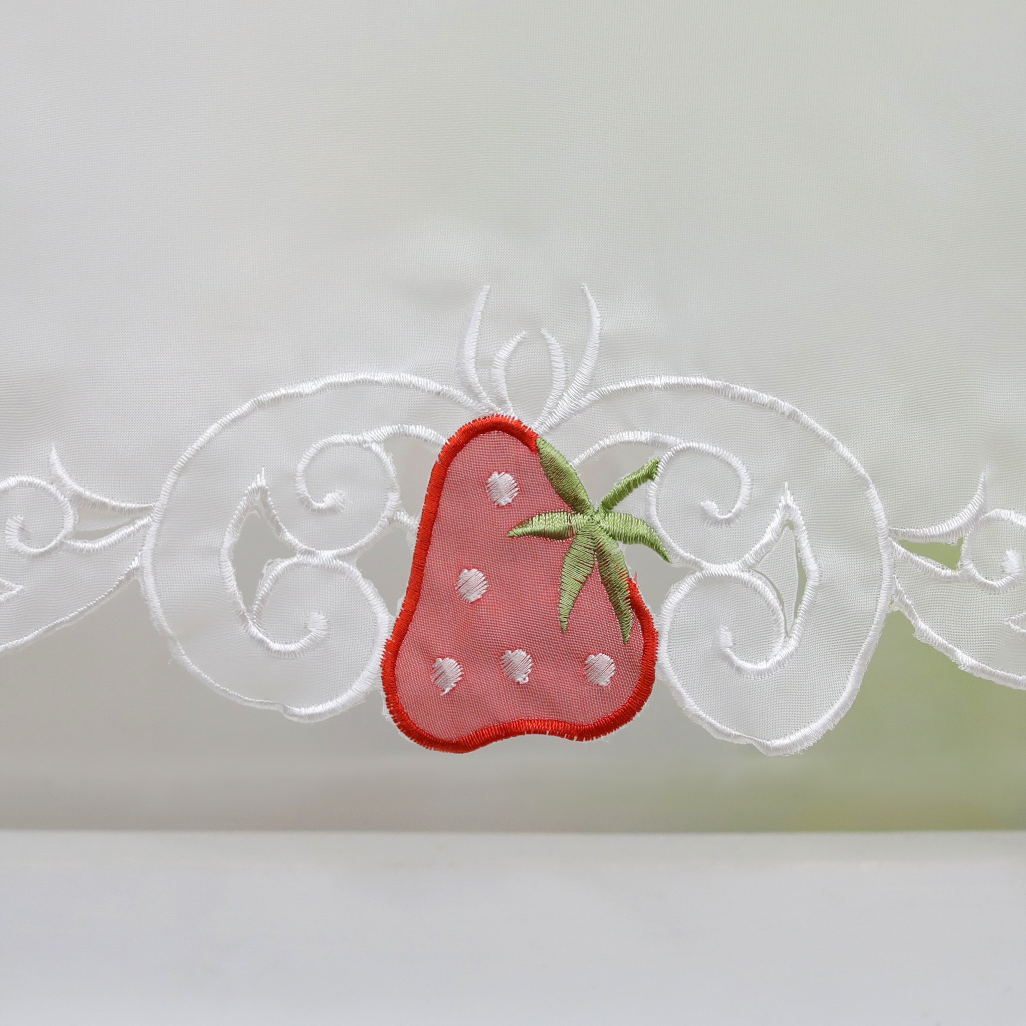 Joyswahl Helen« Helen » Rideau Brise-bise Avec Motif Imprimé Lasercut Floral Transparent, Polyester, Weiß, HxB 45x90cm