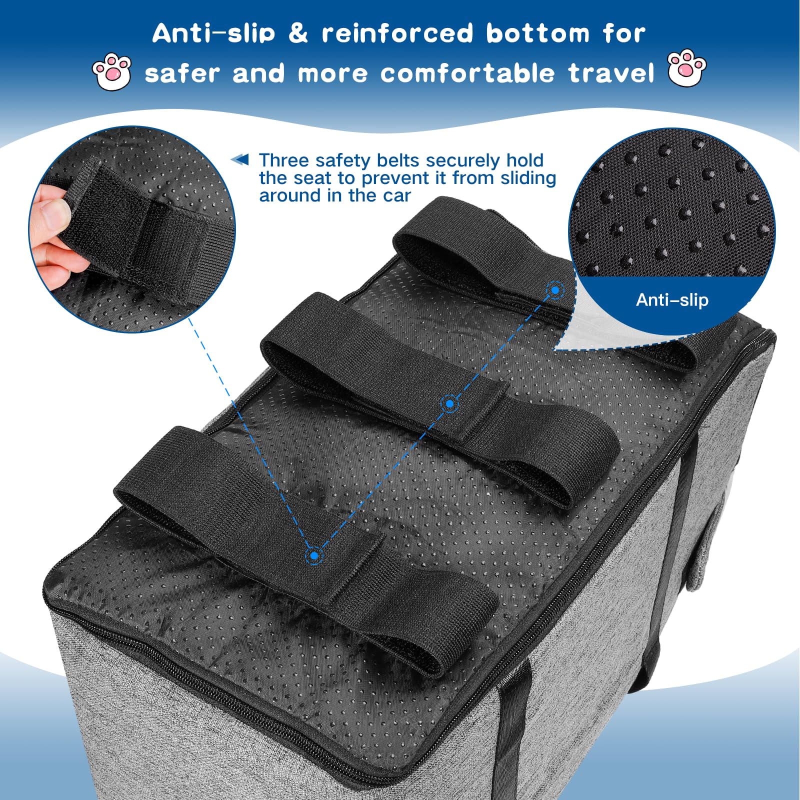 Small Dog Car Seat For Small Dogs Up To 9lbs - Foldable Booster Seat With Safety Leash & Storage Dog Car Seat Center Console - View #4