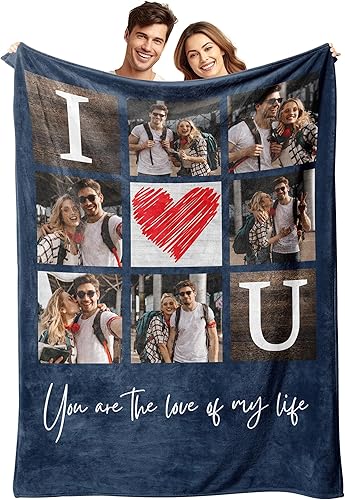 Miniatura 8 de Easycosy Mantas de fotos personalizadas para parejas, regalos personalizados, manta con imagen personalizada, para novia, novio, San Valentín,