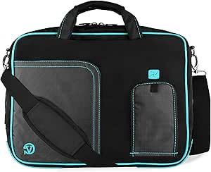 Vangoddy Pindar 15" 17 inch Laptop Messenger Shoulder Bag Soft Nylon Briefcase (Blue)