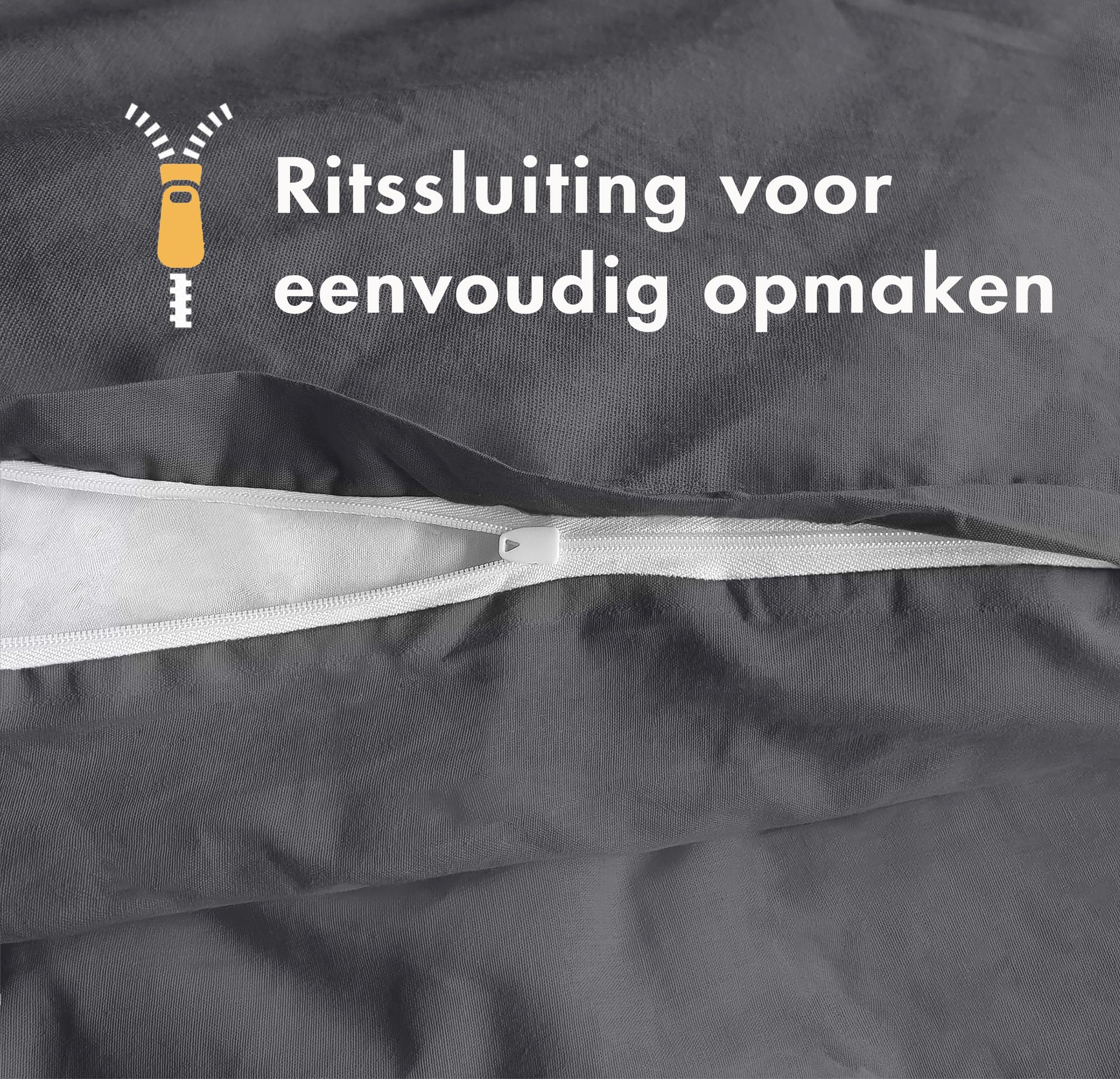 Sleeptime 100% Katoen Dekbedovertrek 240cm x 220cm Antraciet/Grijs - Zacht & strijkvrij dekbedovertrek met drukknopen - Tweekleurig dekbedovertrekset met 2 kussenslopen 60cm x 70cm