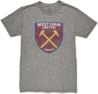 West Ham United Color Badge Vintage Premium Twisted Triblend Slub Tee - Grey