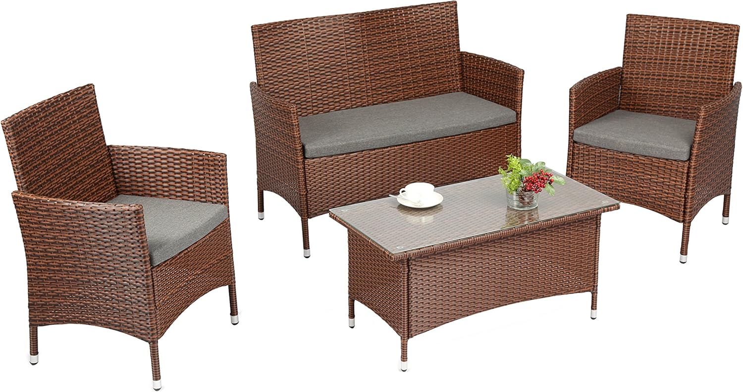 Baner Garden (N68BR) 4 Pieces Outdoor Furniture Complete