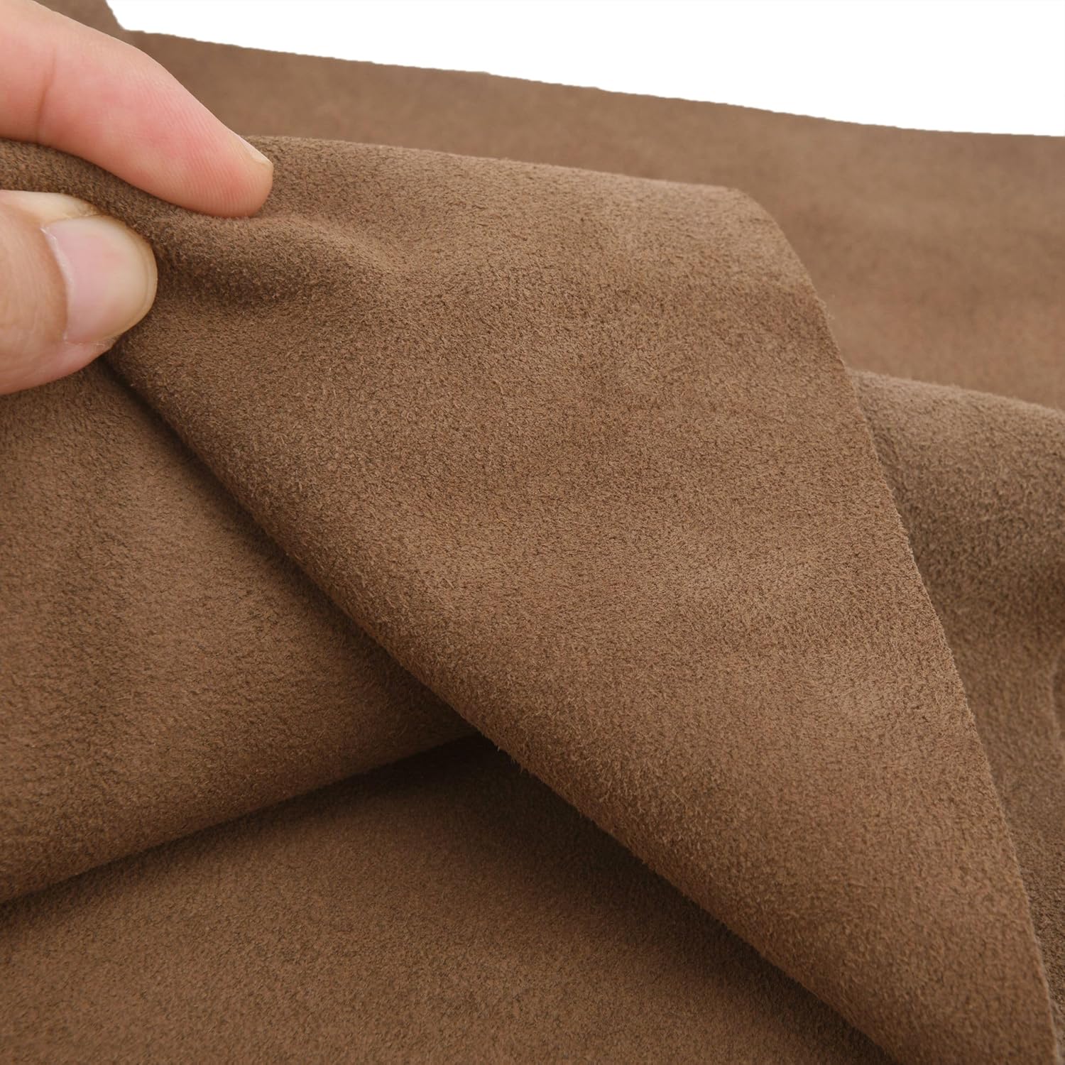 WAYNE'S DOG 3/4 oz Suede Leather Square Cowhide Leather Craft for Moccasins, Leathercraft, Bag Linings, Approns, Saddle Parts (Brown, 12"x24")