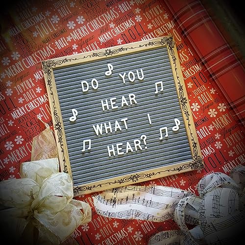 Miniatura 2 de Woodburned Art Felt Letter Board Set with Stand, 340 White Letters, Bag and COA - Limited Edition Fleuri Design - Dark Gray Felted Board in a 10x10