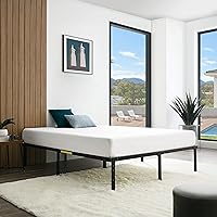 Vista 10 de Yaxa Basics - Base de cama robusta y resistente con plataforma de almacenamiento tamaño Queen, soporte de listones de acero, sin ruido, de fácil