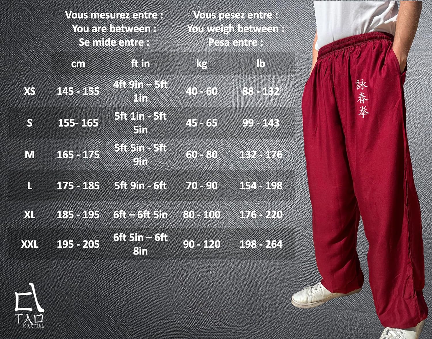 TAO MARTIAL Kung Fu Pants Wing Chun Tai Chi Style with Pockets, Loose Pant Rayon V3 - Image 4