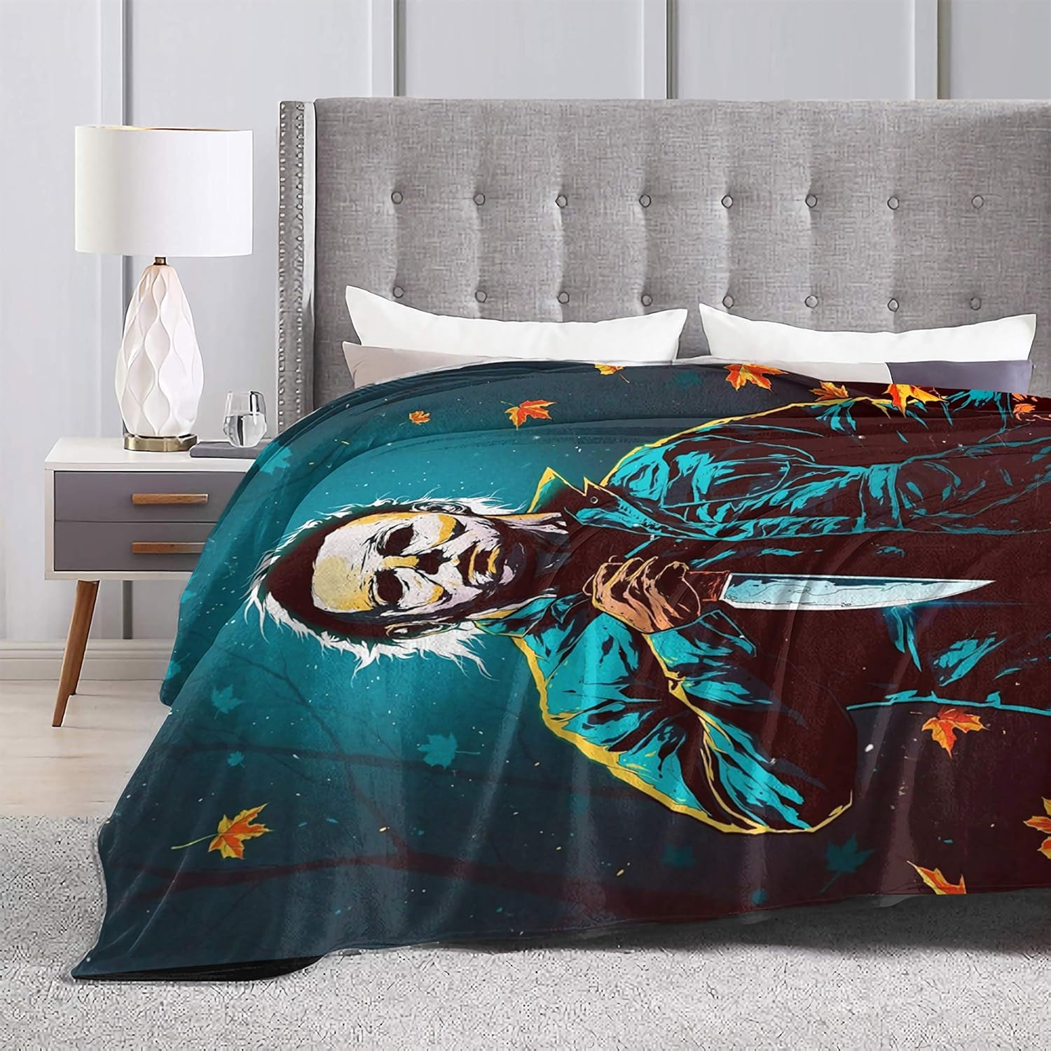 Exсluѕіvе Michael-Myer-S Horror Halloween Flannel Fleece Throw Blanket Lightweight Cozy Plush Microfiber Bedspreads Novelty Bedding Sofa Air Conditioning Quilt L 80X60 Grеаtеѕt Prоduсt Michael-Myer-S Horror Halloween Flannel Fleece Throw Blanket Lightweight Cozy Plush Microfiber Bedspreads Novelty Bedding Sofa Air Conditioning Quilt L 80X60