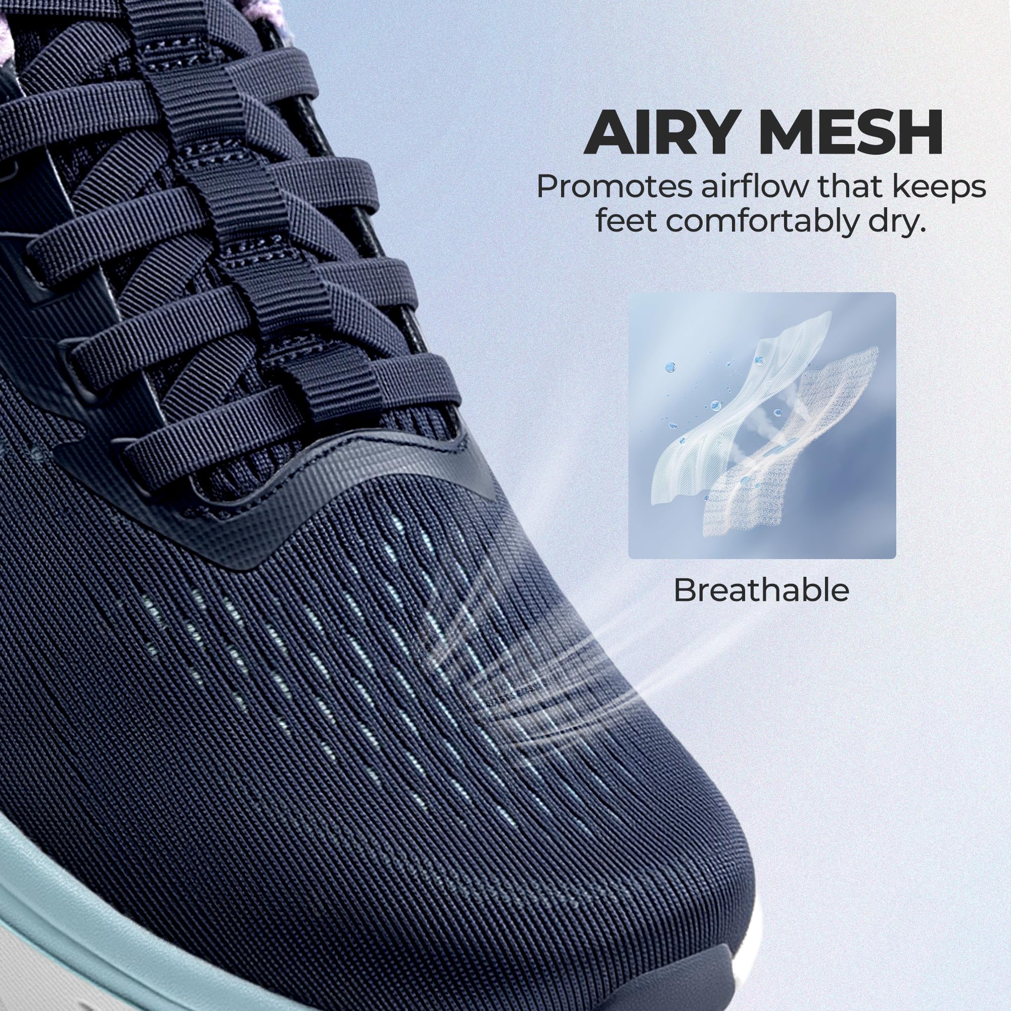 ALLSWIFIT Damskie wsuwane stabilne buty do biegania bez użycia rąk tenis antypoślizgowe wygodne trening siłownia oddychające lekkie modne trampki StediBase, granatowy, 39.5 EU
