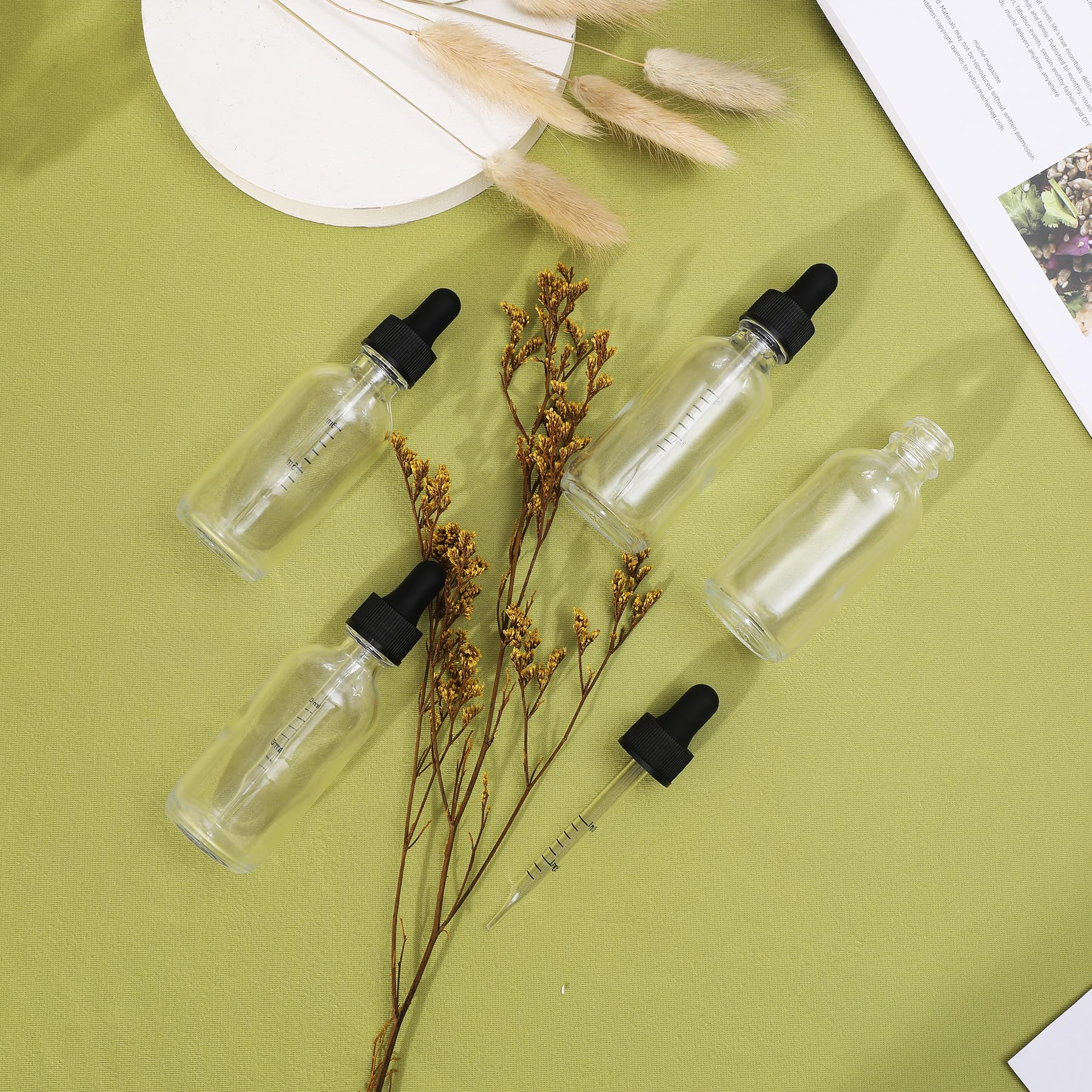 NOOEEISS Flacone contagocce in vetro da 56,7 g, con texture preety, con scala precisa, per tutti i tipi di liquidi misti, design a prova di perdite per un facile viaggio
