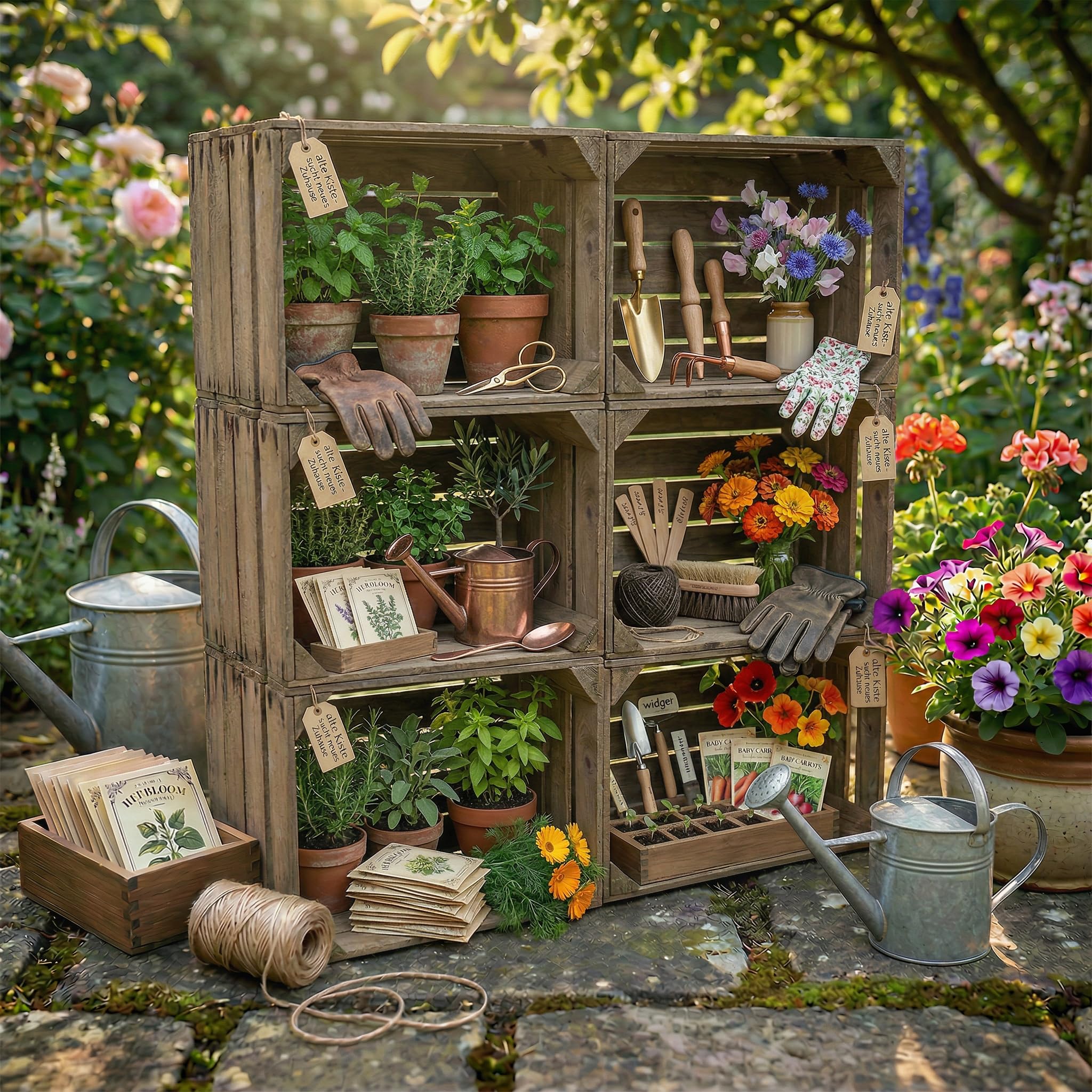 Kistenkolli Altes Land 3er Set Obstkiste Holz gebraucht - Original Apfelkiste aus dem Alten Land - massive Vintage Holzkiste aus Altholz 49x42x31 cm - Weinkiste Deko Aufbewahrung DIY Möbel