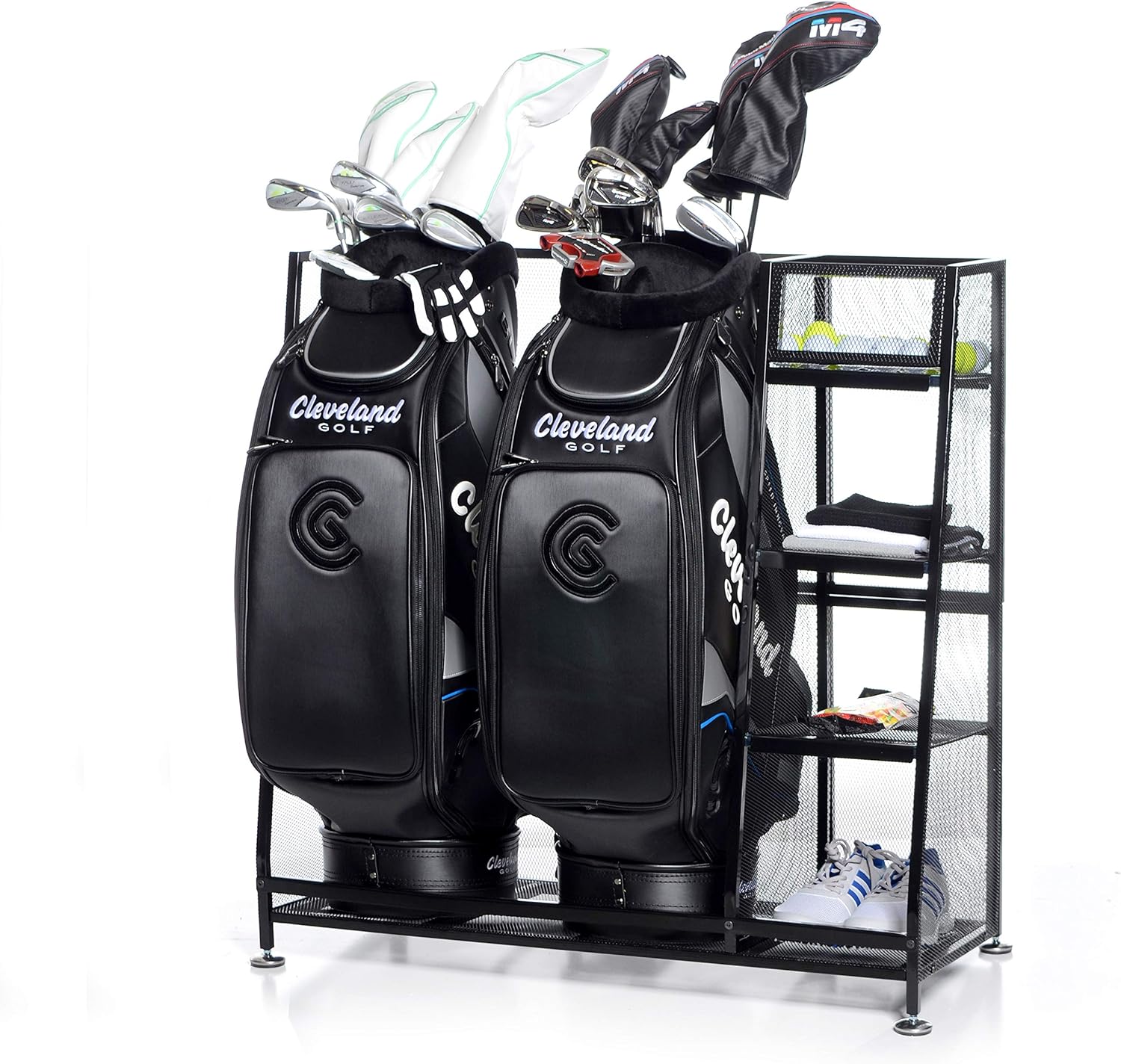 pics Golf Bag Shelf milliard golf organizer extra large size fit 2 golf bags and other golfing equipment and accessories in this handy storage rack great gift item