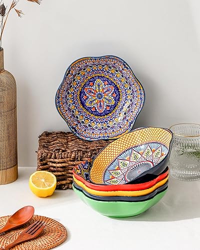 Miniatura 6 de HENXFEN LEAD Sopa de cerámica juegos de cuencos de pasta profunda platos de porcelana para cereales ensalada postre desayuno cuencos de cena de 27