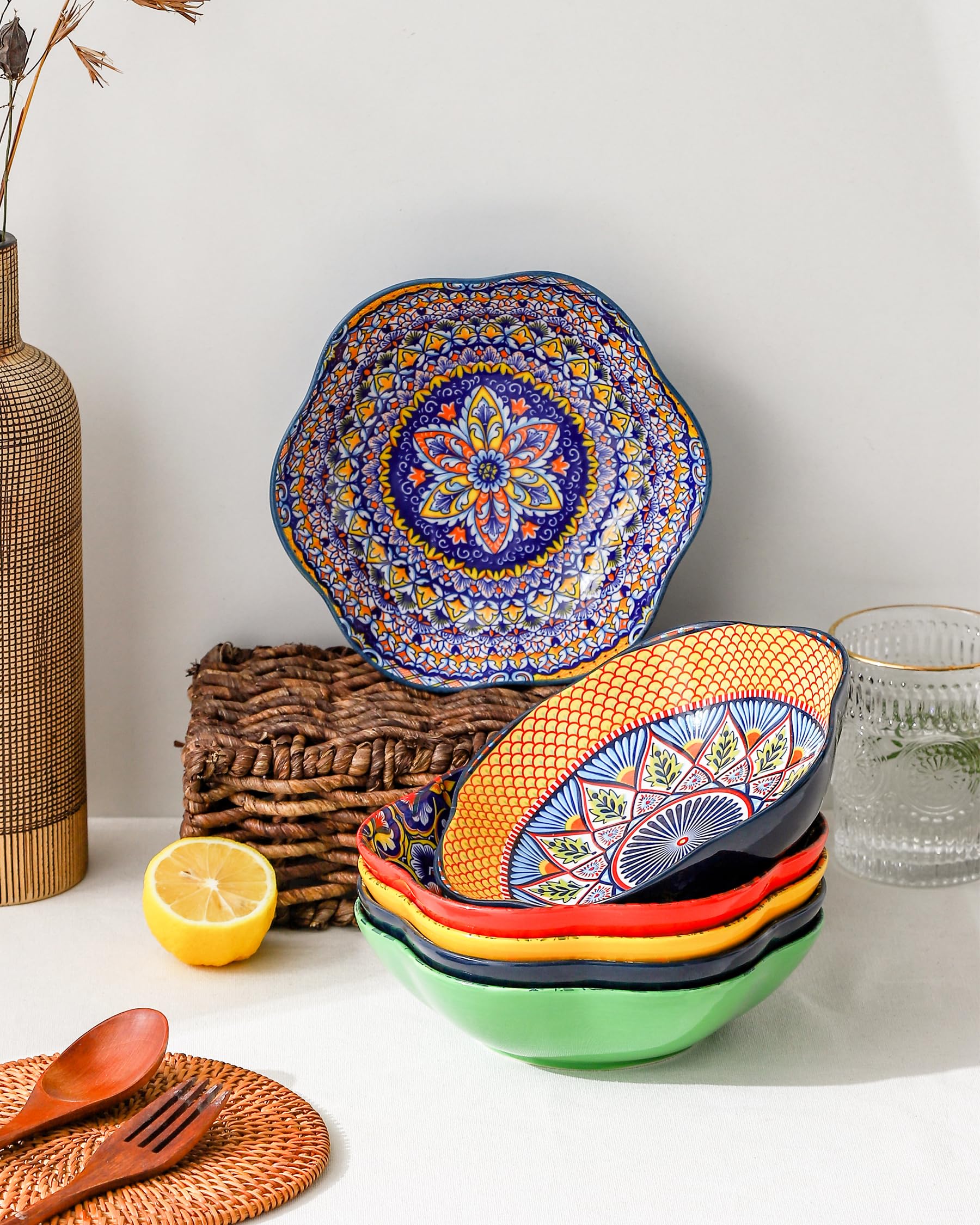 1000ml Bols à Céréales En Porcelain, Bols à Soupe Aux Couleurs Vives