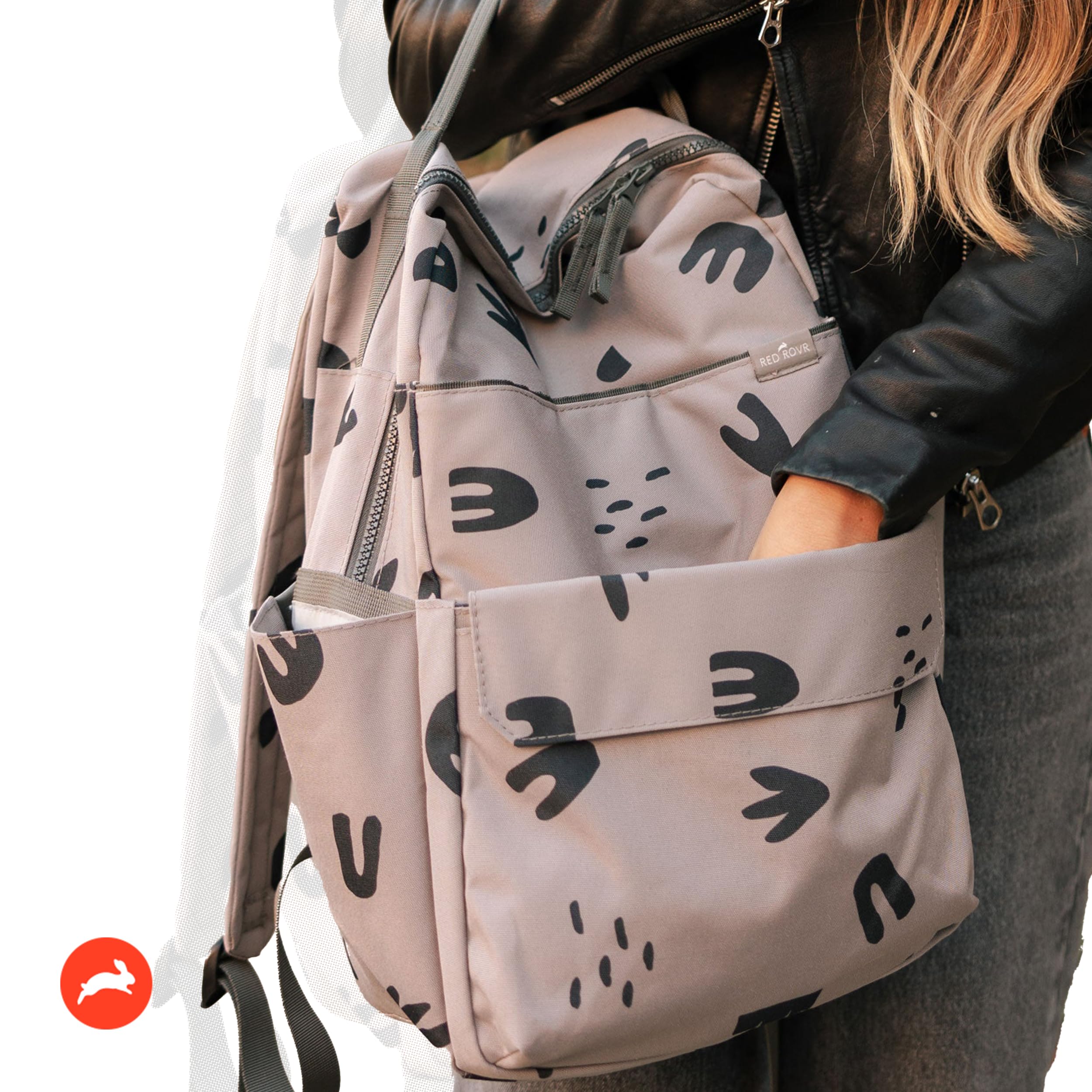 RED ROVR Roo - Mochila para pañales – 1 libra ligera, resistente al agua, lavable a máquina, organizador de bebé de 11 bolsillos