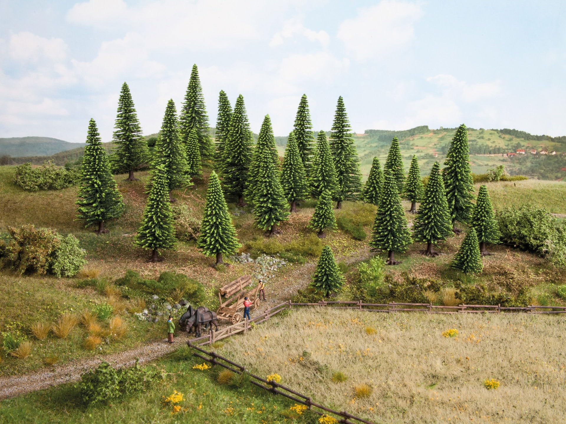 Noch 32825 3.5-9 cm Model Spruce Trees (25-Piece), Dunkelgruen - Image 2