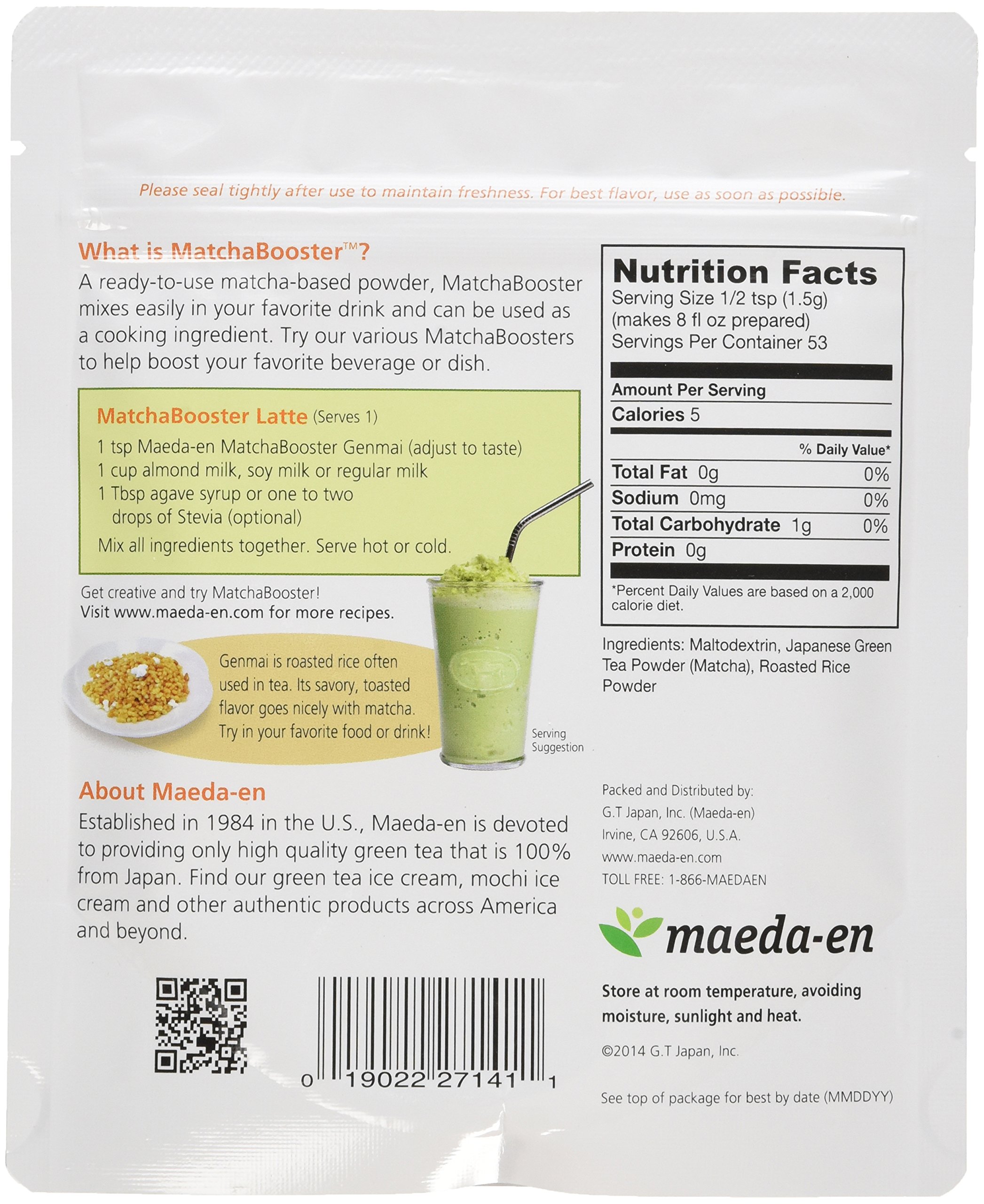 Maeda En Matchabooster Drink Mix, Genmai, 80 Gram (Pack of 12)
