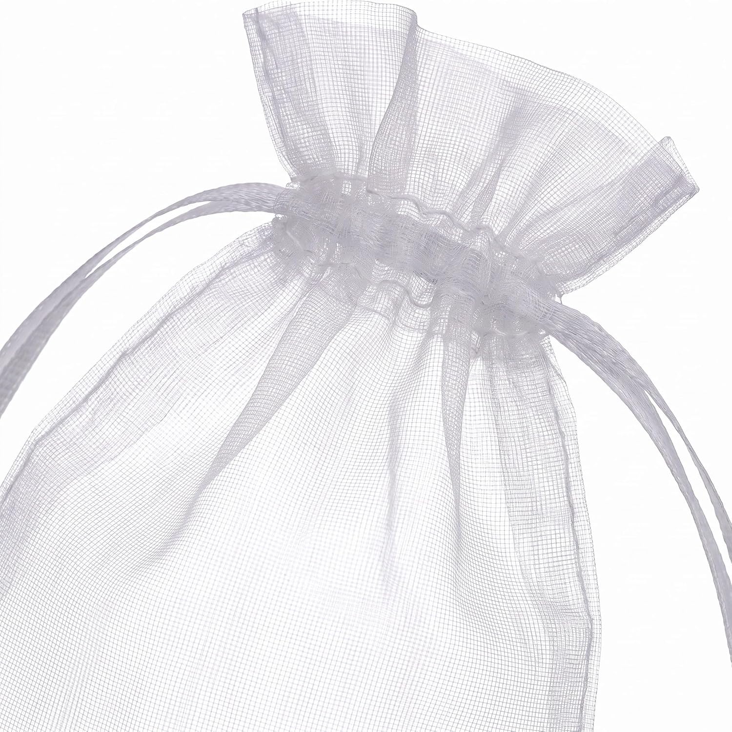 Hemoton 60pcs Drawstring Hand Fan Pouch Mesh Storage Bag 10" Breathable Fabric Organizer with Tight Closure for Travel and Parties