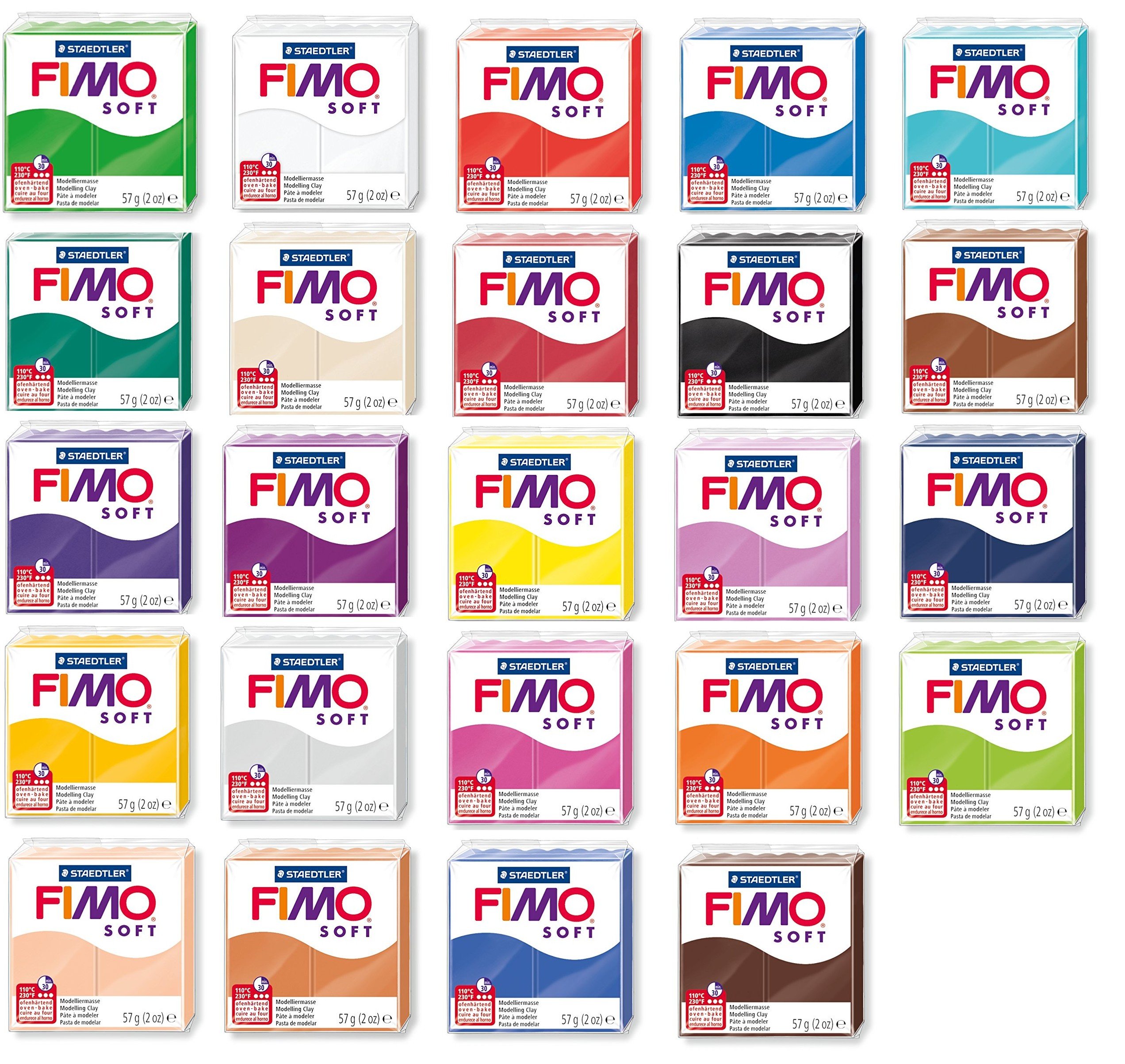 Pack of 24 Craft Clays FIMO Soft Modelling Clay