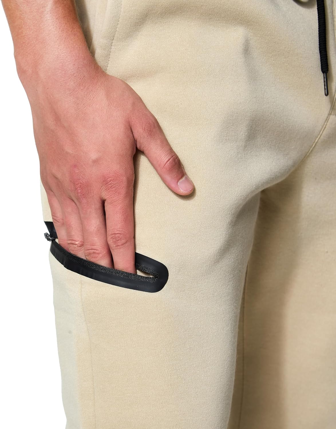 Mens Fleece Open Bottom Jogger Workout Athletic Sweatpants with Drawstring and Zipper Pockets - Image 5