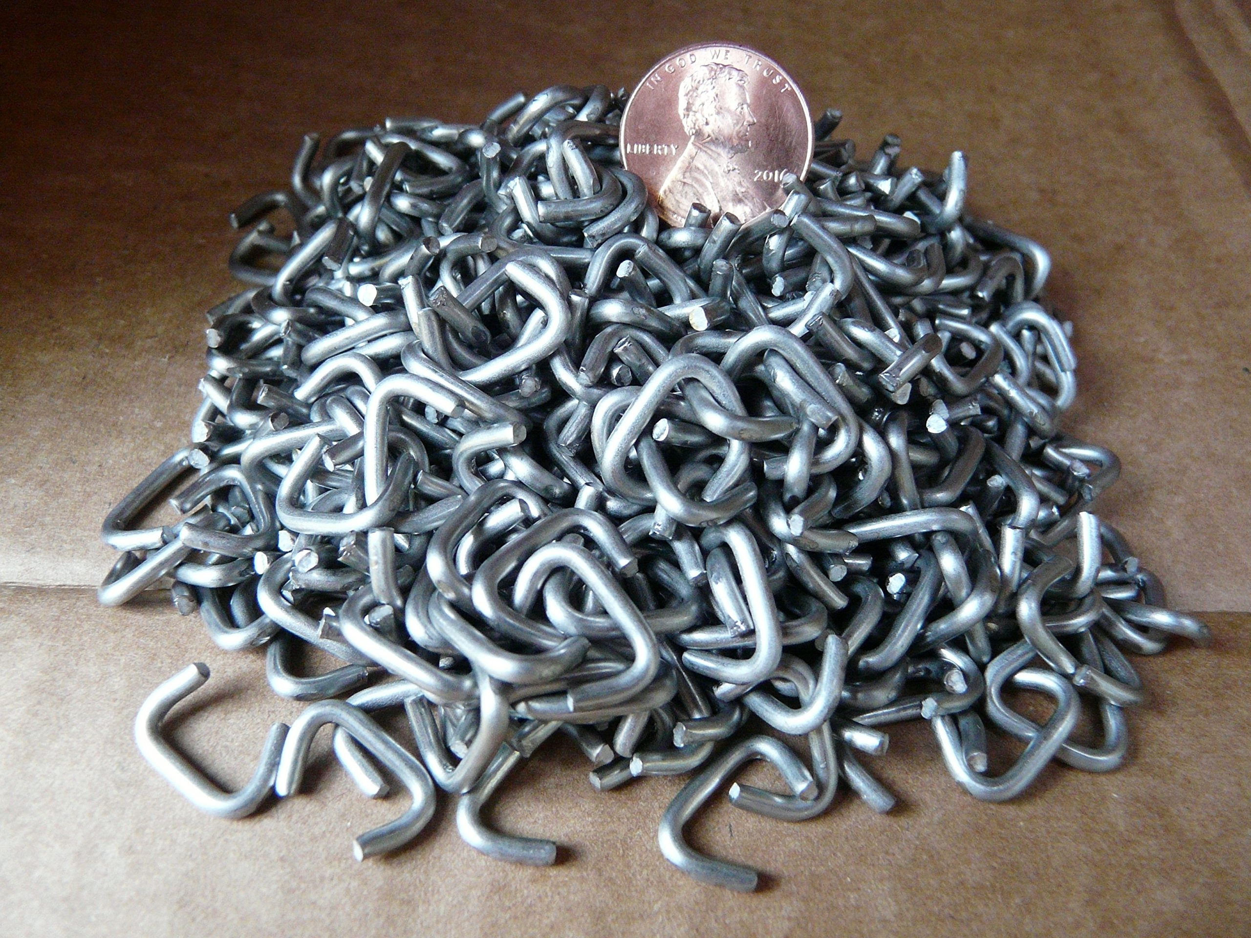 3/8" Stainless Steel Hog Rings, USA MADE, for crab pots, cages, traps, fencing, sausage casings, etc.