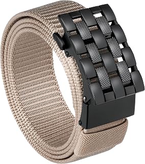Milorde Herren-Gürtel mit Ratsche, Nylon, 35 mm, elegant, lässig, mit automatischer Schnalle, Schnellverschluss, voll verstellbar