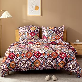ATsense Bed Linen 135 x 200 cm Cotton, Colourful Renforc&eacute; Bed Linen Sets, &Ouml;koTex Duvet Cover 135 x 200 cm, 2-Piece, Super Sof