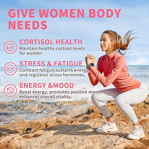 Miniatura 4 de Suplementos de cortisol para mujeres, gotas líquidas, administrador de cortisol con Ashwagandha, L-teanina, fosfatidilserina, Rhodiola Rosea para