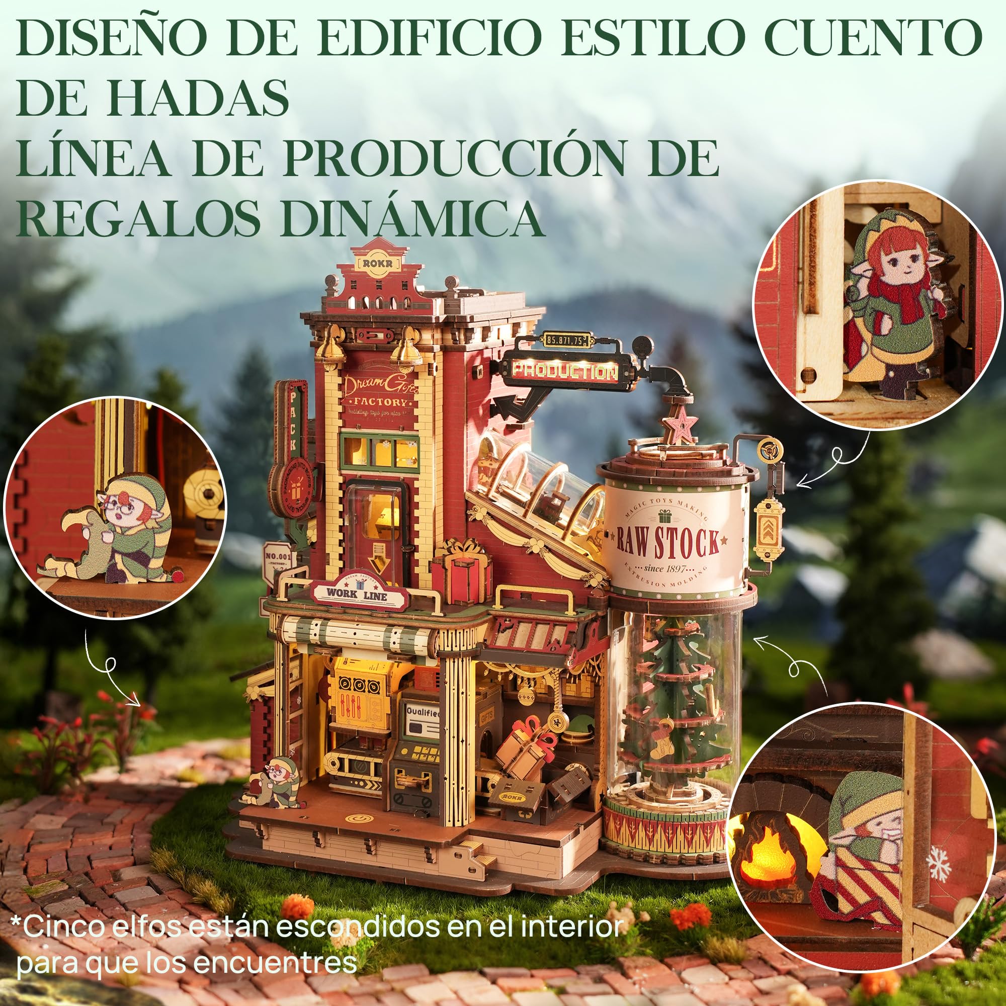 ROKR - Kits de construcción de madera 3D para adultos, rompecabezas mecánicos 3D de madera Regalo de ensueño de la fábrica, kits de modelo musical para adultos para construir, regalo de ensueño de la