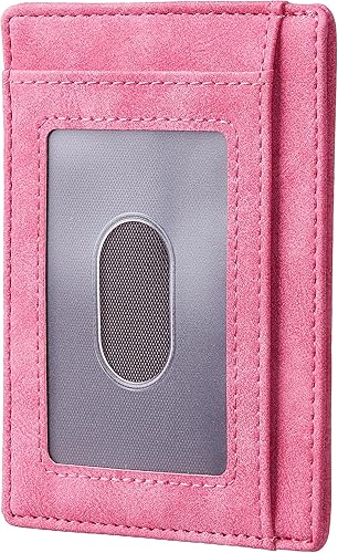 Miniatura 115 de Travelambo billetera mediana y minimalista de cuero para bolsillo frontal, con bloqueo de interferencia de radiofrecuencia, Verde, Minimalista