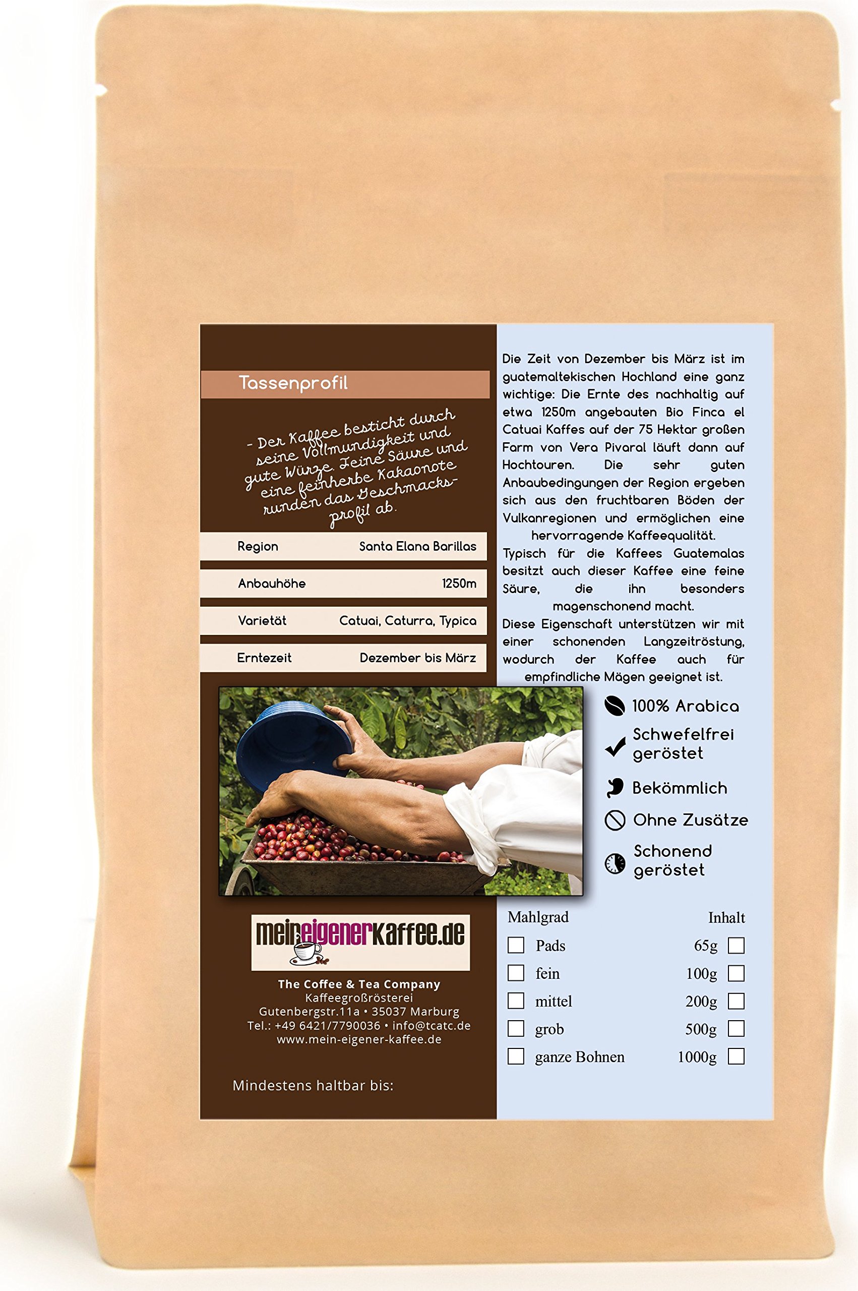 Bio Kaffee Guatemala - 4 x 1000 g Ganze Bohne - Sparpack