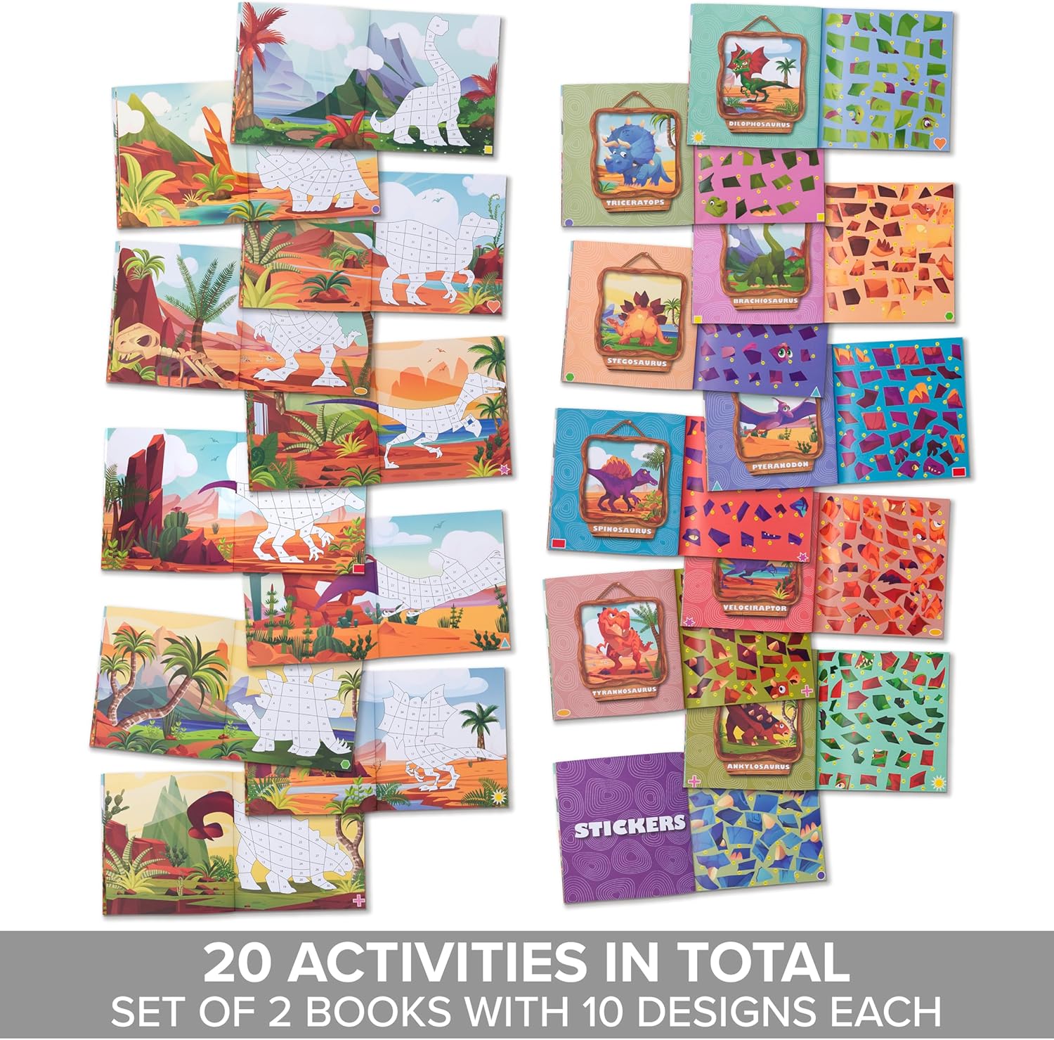 Fun Paint with Sticker Books for Kids Set of 2 - Entertaining Sticker Activity with Vibrant Themes Keeps Kids Ages 4-8 Busy - Perfect Puzzle to Learn Shapes and Numbers at Home or Travelling - Image 4