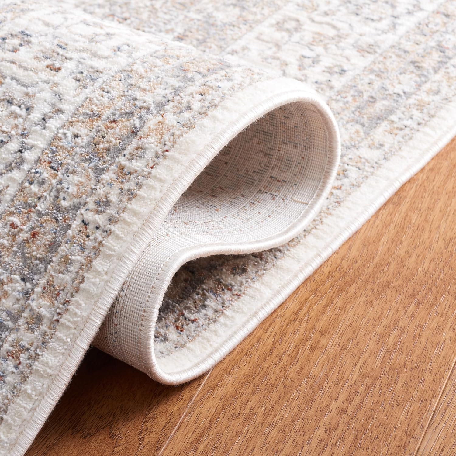 SAFAVIEH Harlow Collection Area Rug - 9' x 12', Ivory & Grey Beige, Non-Shedding & Easy Care, Ideal for The Living Room, Dining, Bedroom (HAR160A)