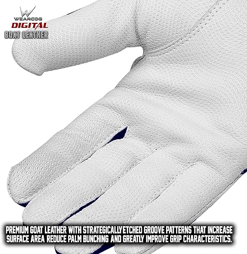 Miniatura 6 de WEARCOG Guantes de bateo de béisbol  Cómodos guantes de doble protección para la muñeca con agarre fuerte, guantes de sóftbol para jóvenes y adultos