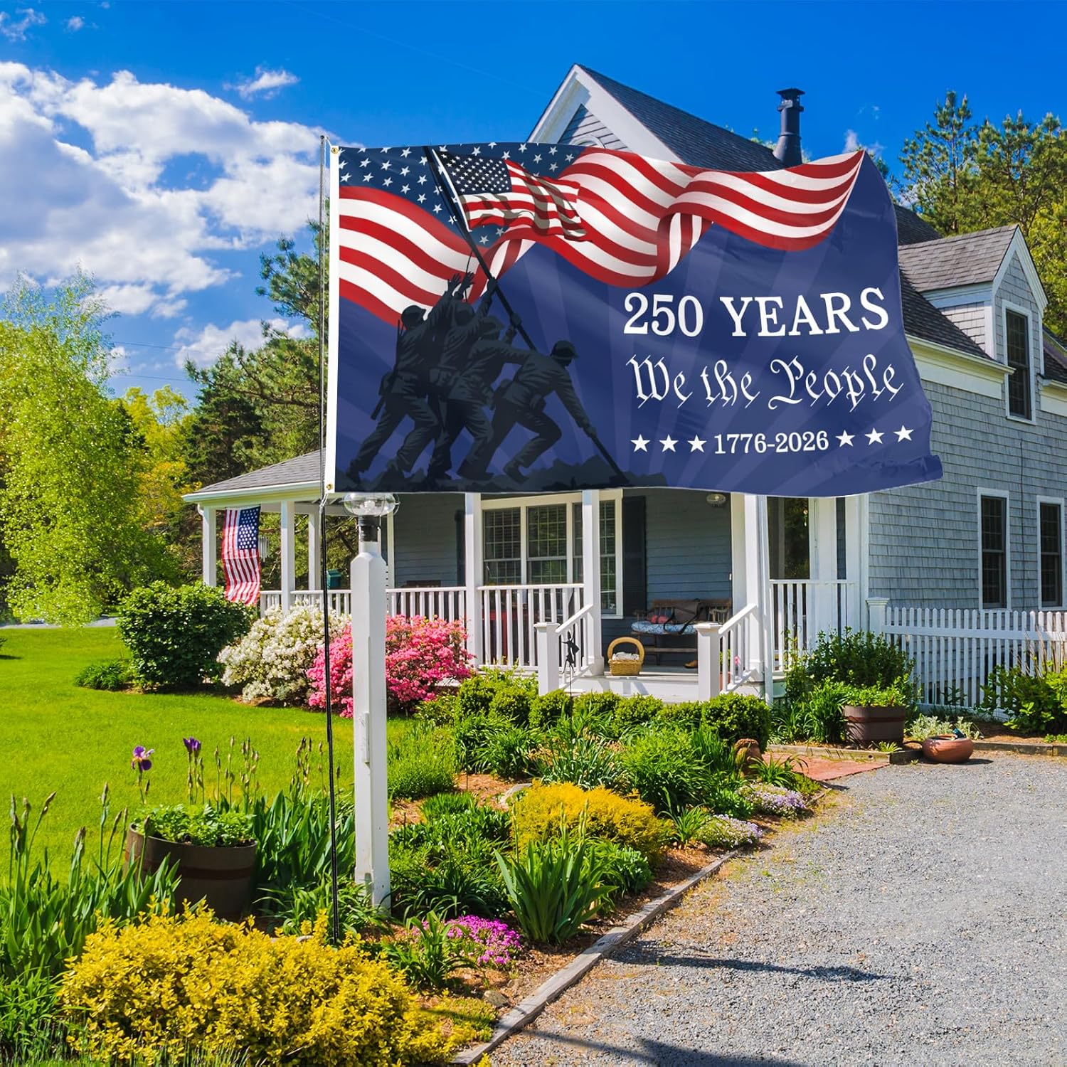 Probsin 250 Anniversary Flag 3x5 Ft 250 Years Semiquincentennial We the People 1776-2026 Patriotic Yard Signs Party Supplies Hanging Decor for Room House Welcome Photo Backdrop with Brass Grommets - Image 8